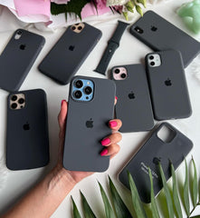Charcoal Gray Black iPhone Silicone Cover – Soft Touch, Anti-Slip & Stylish Protection for iPhone 14 Plus