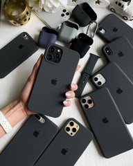 Charcoal Gray Black iPhone Silicone Cover – Soft Touch, Anti-Slip & Stylish Protection for iPhone 14 Plus