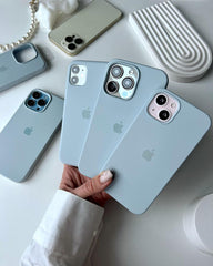 iPhone Silicone Case Blue Gray – Shockproof, MagSafe Compatible for iPhone 17 Pro