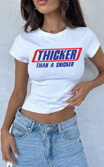 Thicker Than A Snicker Baby Tee | Crop Top