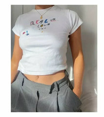 Real All Love You Baby Tee | White Crop Top