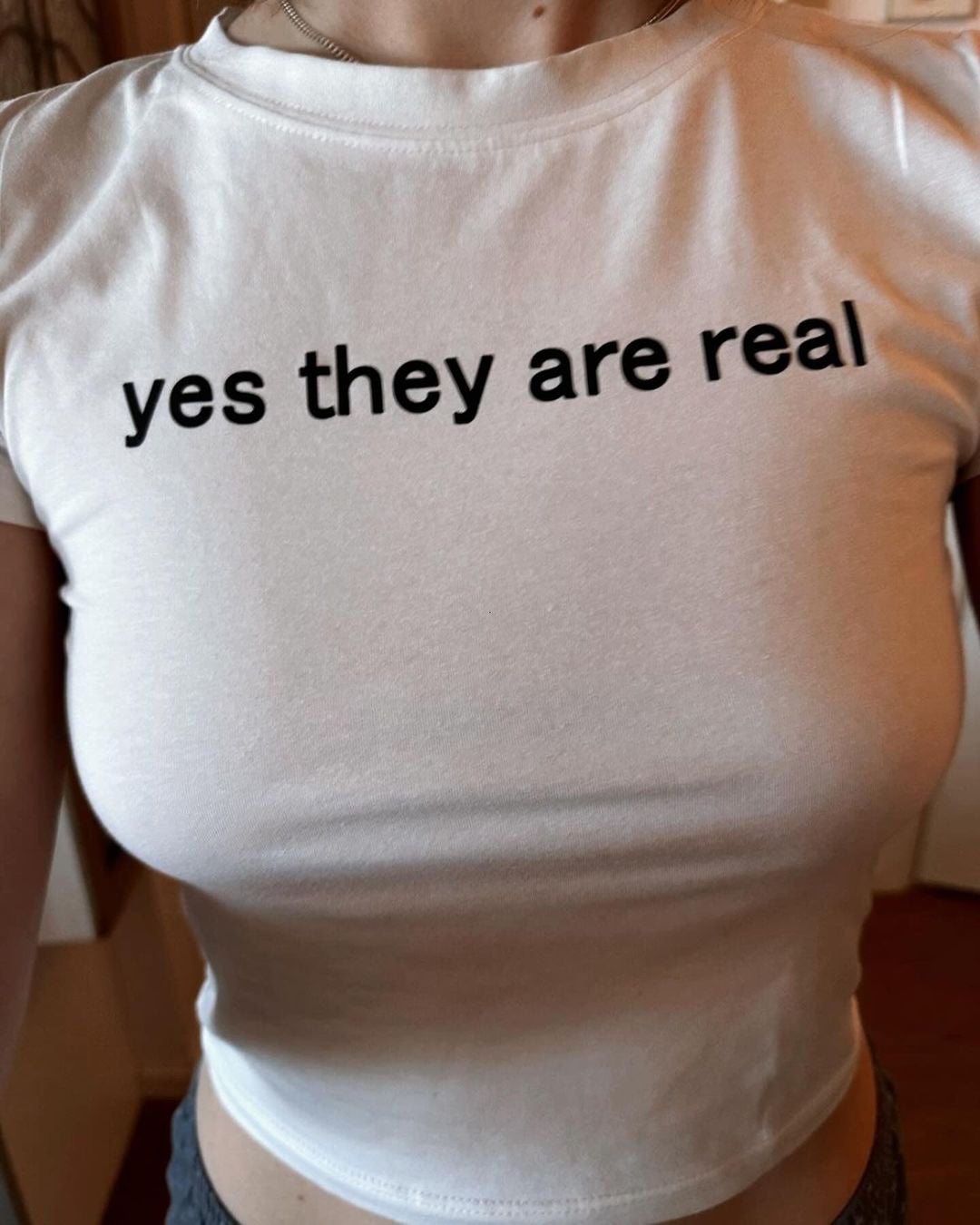 Yes They Are Real Baby Tee | Crop Top