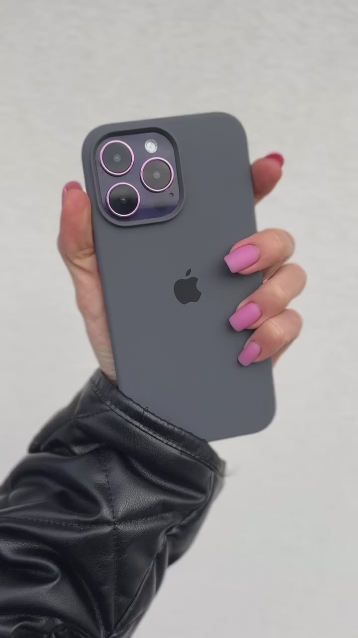 Charcoal Gray Black iPhone Silicone Cover – Soft Touch, Anti-Slip & Stylish Protection for iPhone 14