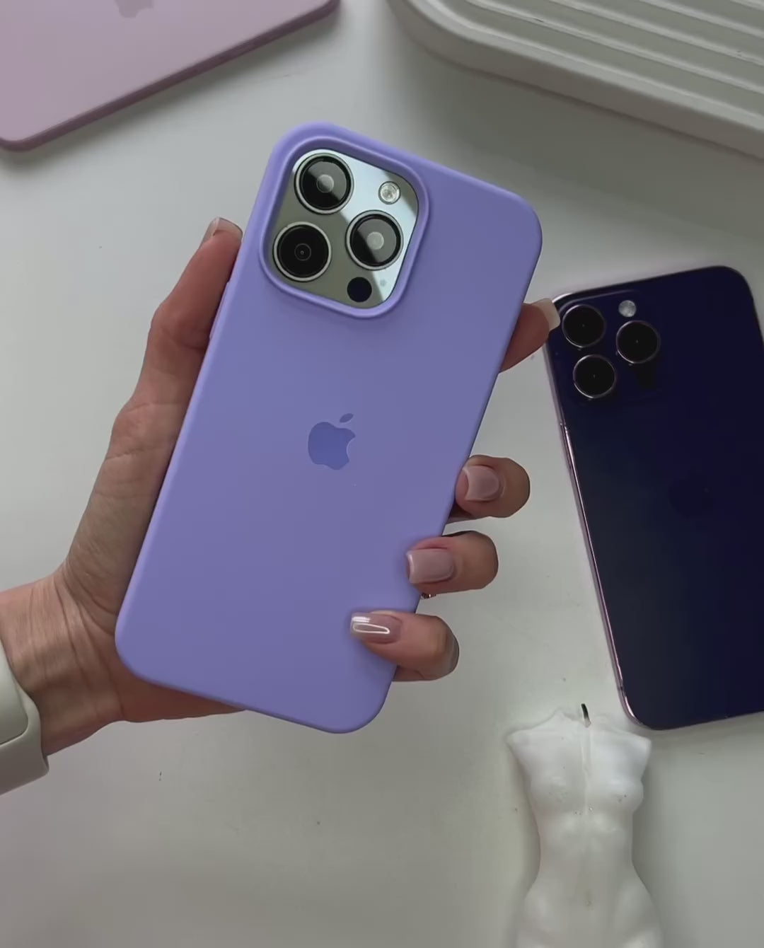 Light Purple iPhone Silicone Cover – Soft Touch, Anti-Slip & Stylish Protection iPhone 17