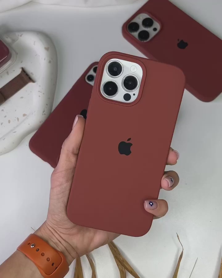 Brown iPhone Silicone Cover – Soft Touch, Anti-Slip & Stylish Protection for iPhone 12 Pro