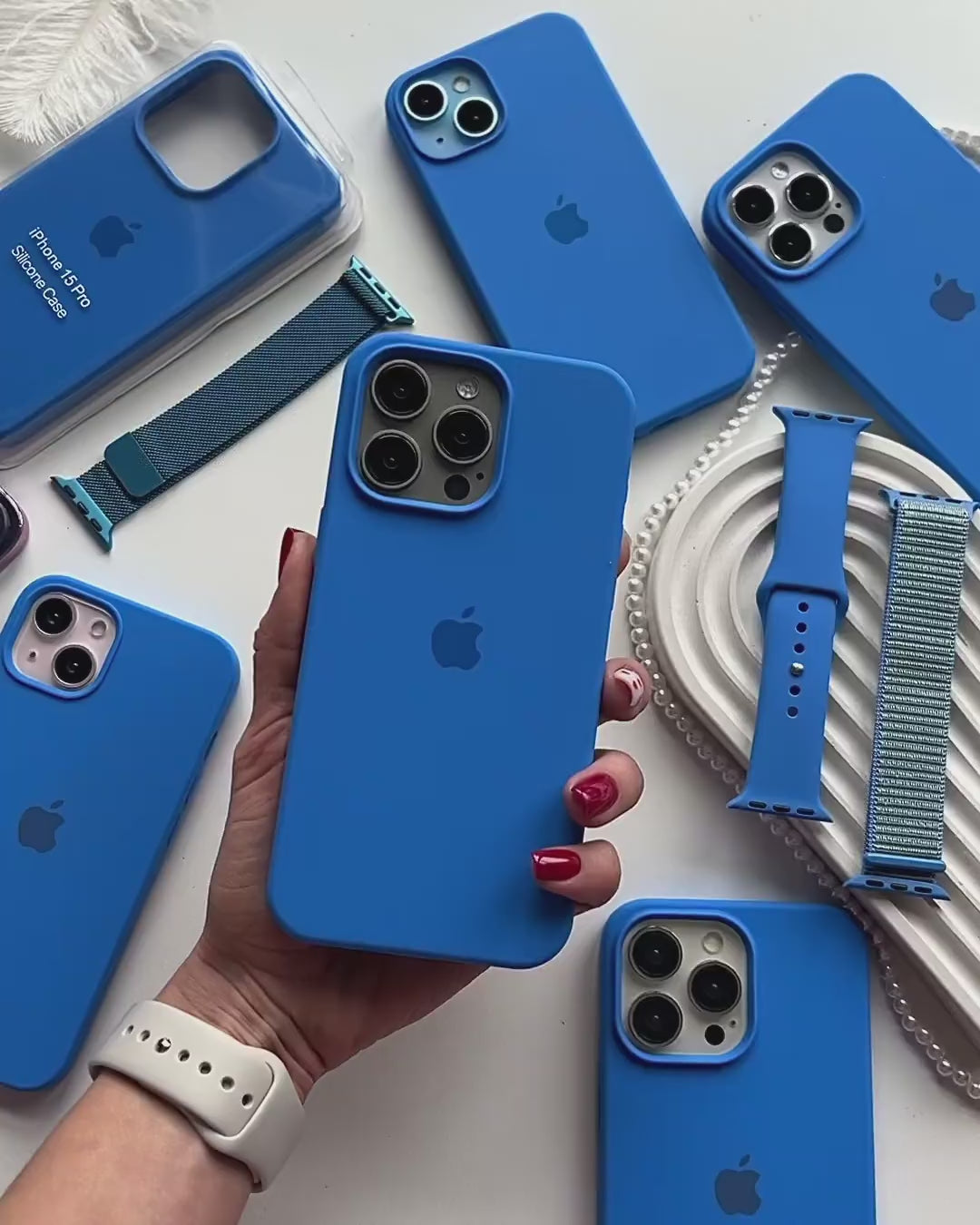 Mediterranean Blue iPhone Back Cover – Premium Silicone, Shock-Resistant & Lightweight for iPhone 14 Pro