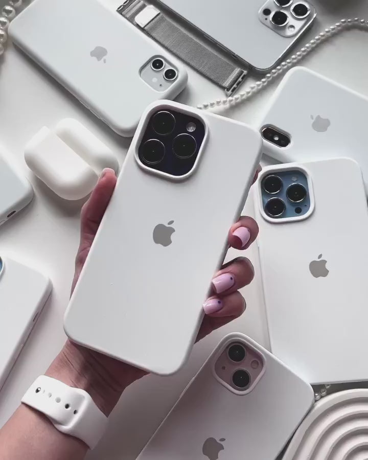 White iPhone Silicone Cover – Soft Touch, Anti-Slip & Stylish Protection for iPhone 16