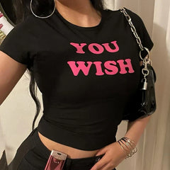 YOU WISH Graphic Baby Tee for Women