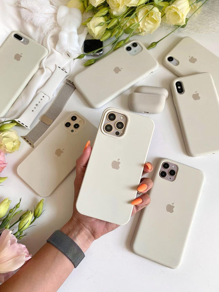 Antique White iPhone Silicone Cover – Soft Touch, Anti-Slip & Stylish Protection for iPhone 16