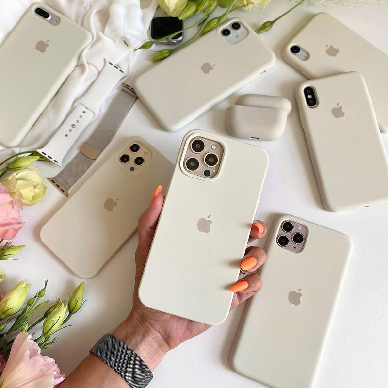 Antique White iPhone Silicone Cover – Soft Touch, Anti-Slip & Stylish Protection for iPhone 16