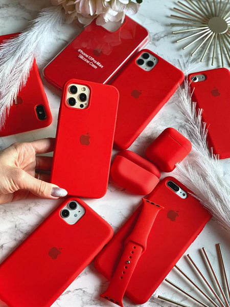 Red iPhone Silicone Case – Premium Soft Touch Cover | Zyra Drip™