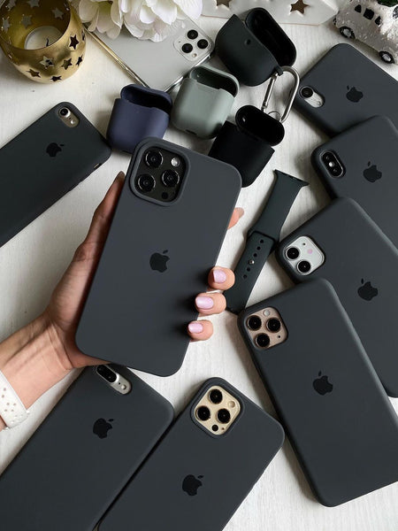 Charcoal Gray Black iPhone Silicone Cover – Soft Touch, Anti-Slip & Stylish Protection for iPhone 13 Pro Max