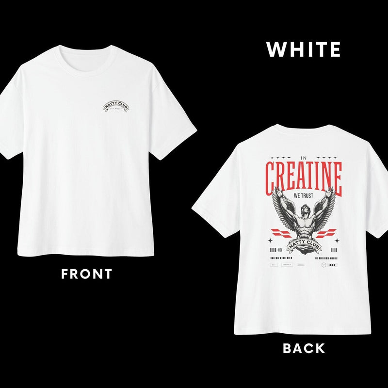 white Oversized Creatine Gym T-Shirt