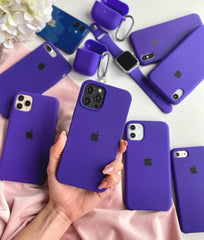iPhone Silicone Case Dark Purple – Matte Finish Protective Back Cover for iPhone 15 Plus