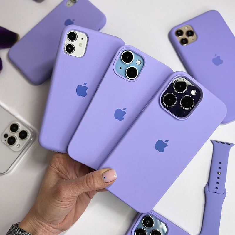 Light Purple iPhone Silicone Cover – Soft Touch, Anti-Slip & Stylish Protection
