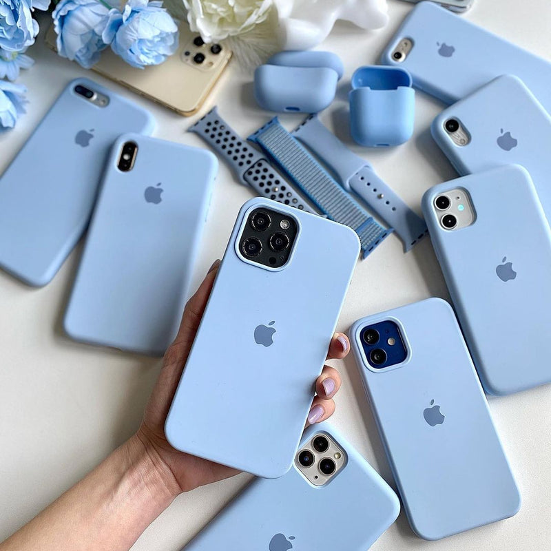 New Sky Blue Silicone iPhone Case – Shockproof Soft Edges by Neas Original