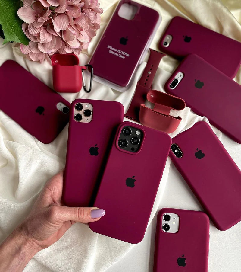 Maroon Silicone iPhone Case – Sleek, Soft & Made for Every iPhone