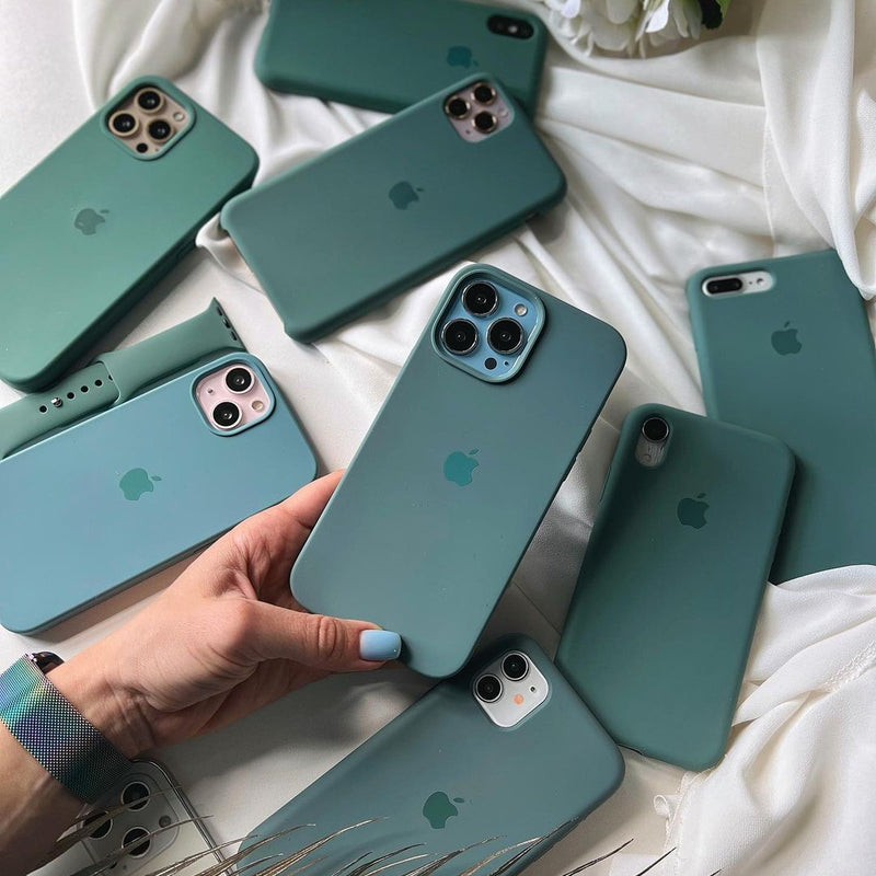 Pine Needle Green iPhone Silicone Case | Soft Matte, Slim & Shockproof Cover