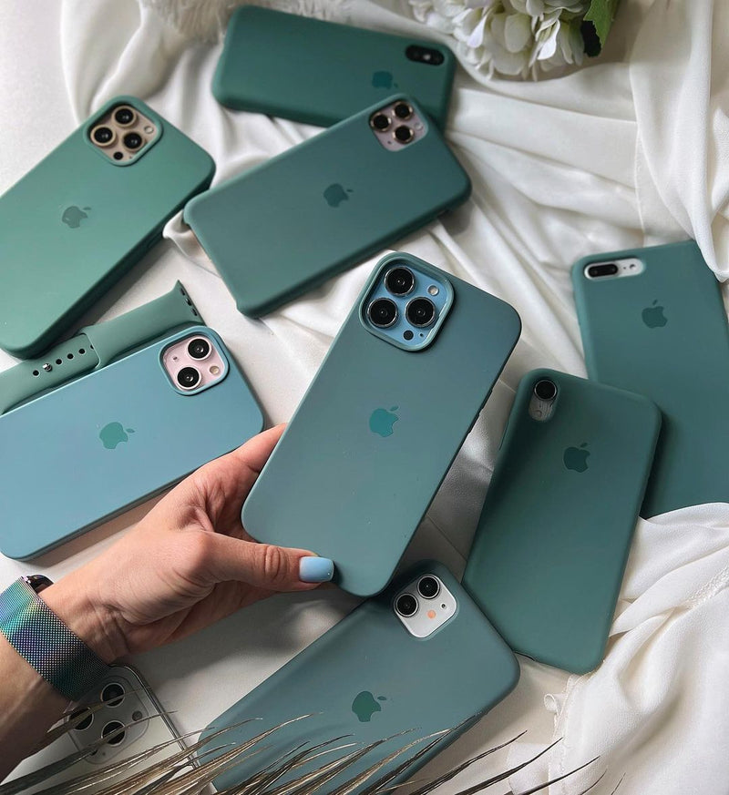 Pine Needle Green iPhone Silicone Case | Soft Matte, Slim & Shockproof Cover