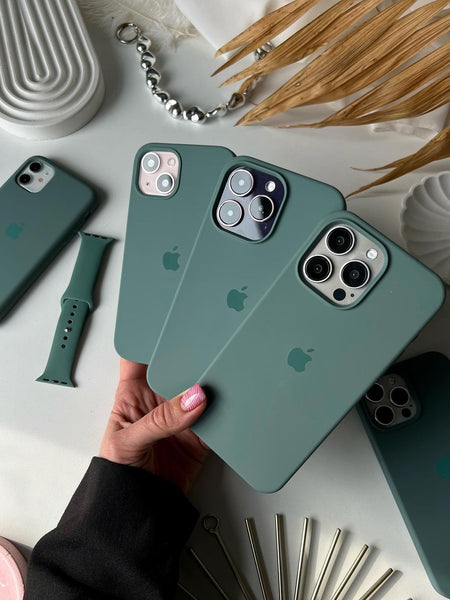 Pine Needle Green iPhone Silicone Case | Soft Matte, Slim & Shockproof Cover