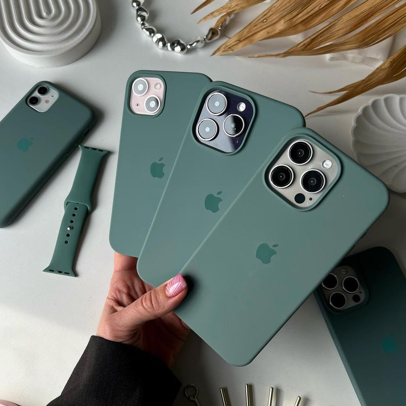 Pine Needle Green iPhone Silicone Case | Soft Matte, Slim & Shockproof Cover