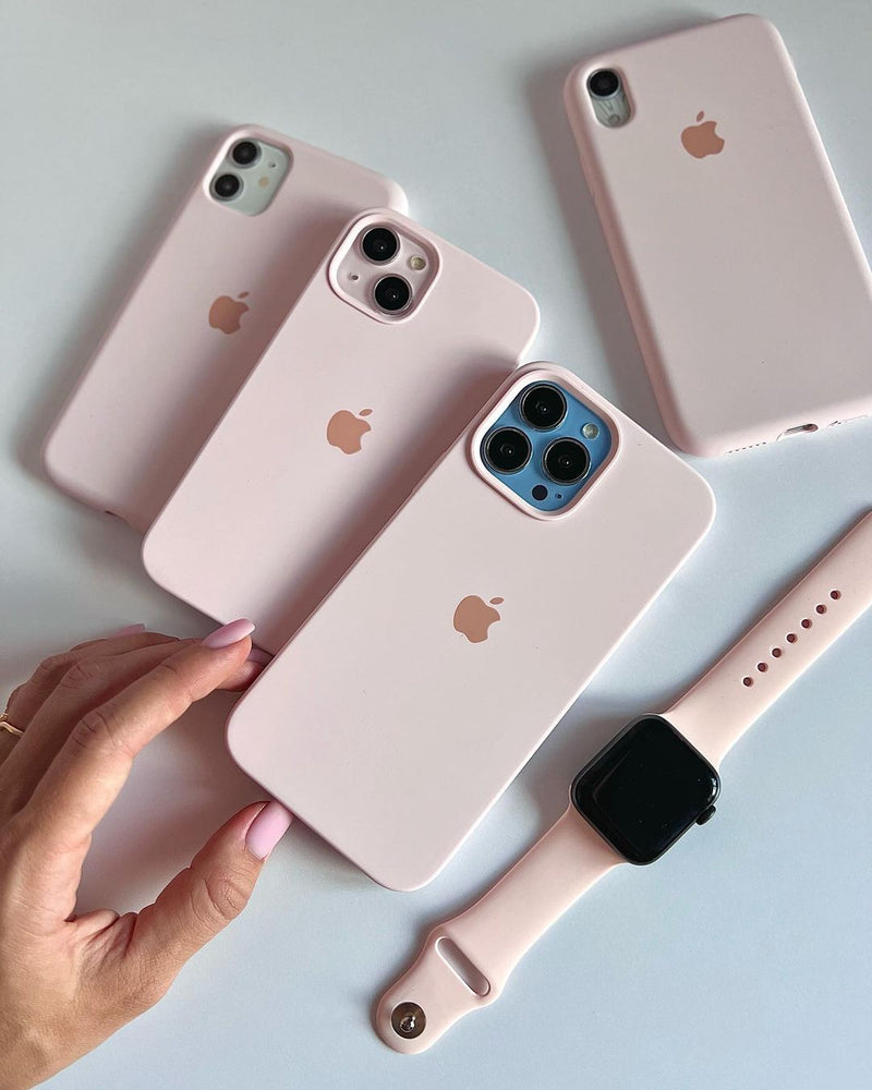 Chalk Pink iPhone Silicone Case on iPhone – MagSafe Charger Supported (Without Built-In Magnet)