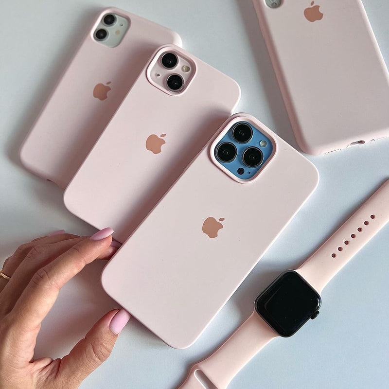 Chalk Pink iPhone Silicone Case on iPhone – MagSafe Charger Supported (Without Built-In Magnet)