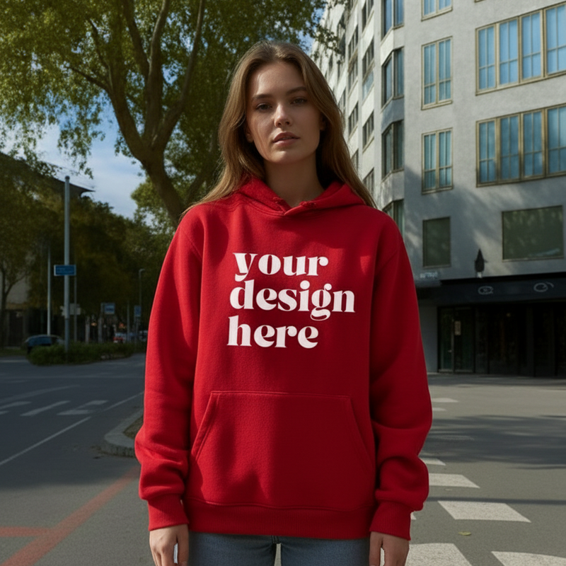 Custom Back Print Hoodie | Red, Black, White, Navy, Maroon