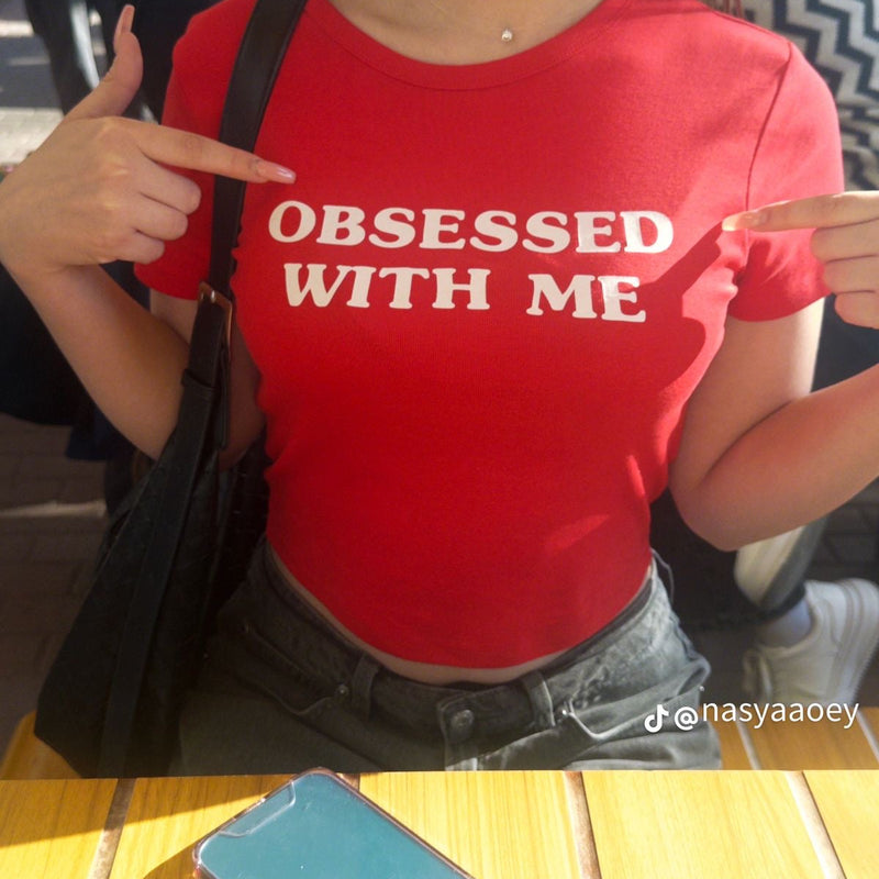 Obsessed With Me Red Baby Tee for Women