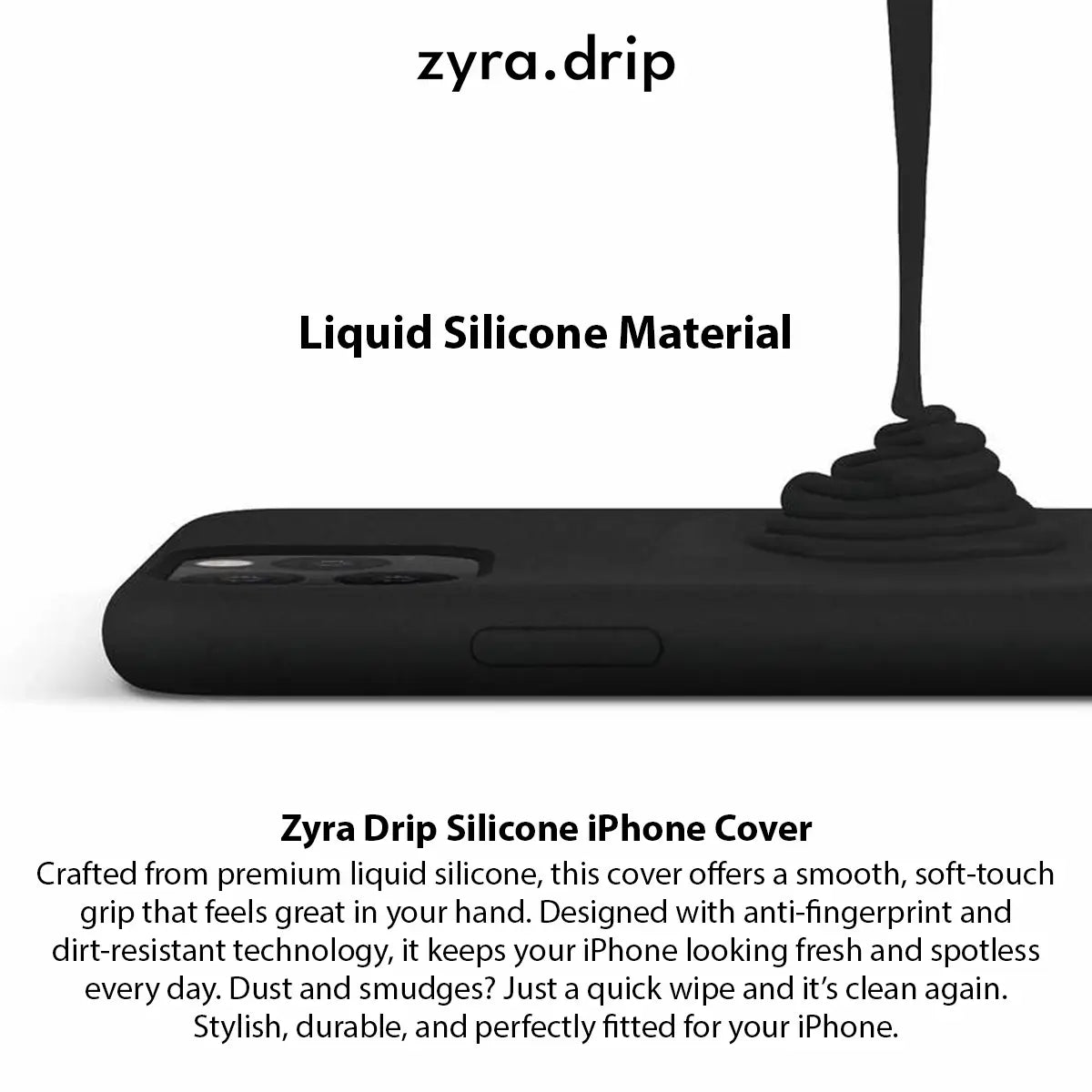 Black iPhone Silicone Case – Premium Liquid Silicone