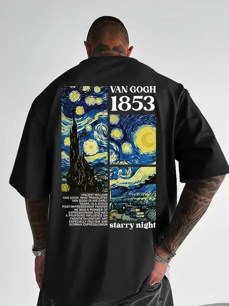 Van Gogh Starry Night Oversized T-Shirt for Men