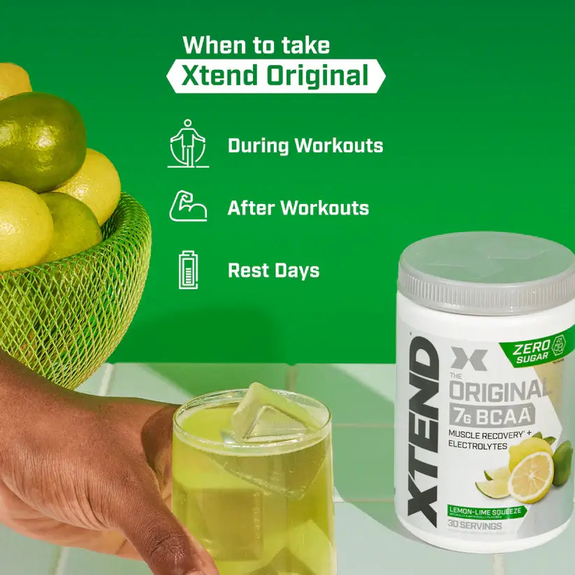 Cellucor XTEND BCAA Powder – Authentic, Zero-Sugar Muscle Recovery (7 g BCAAs + Electrolytes)