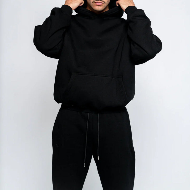 Black Oversized Drop Shoulder Hoodie