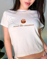 Sweet Like Cinnamon Baby Tee | Crop Top