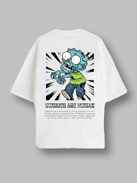 Zombies Are Human Cartoon Unisex Tee for Gen Z