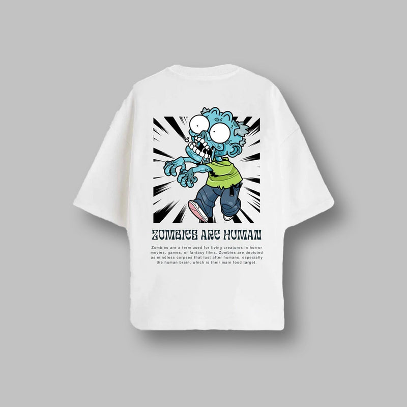 Zombies Are Human Cartoon Unisex Tee for Gen Z