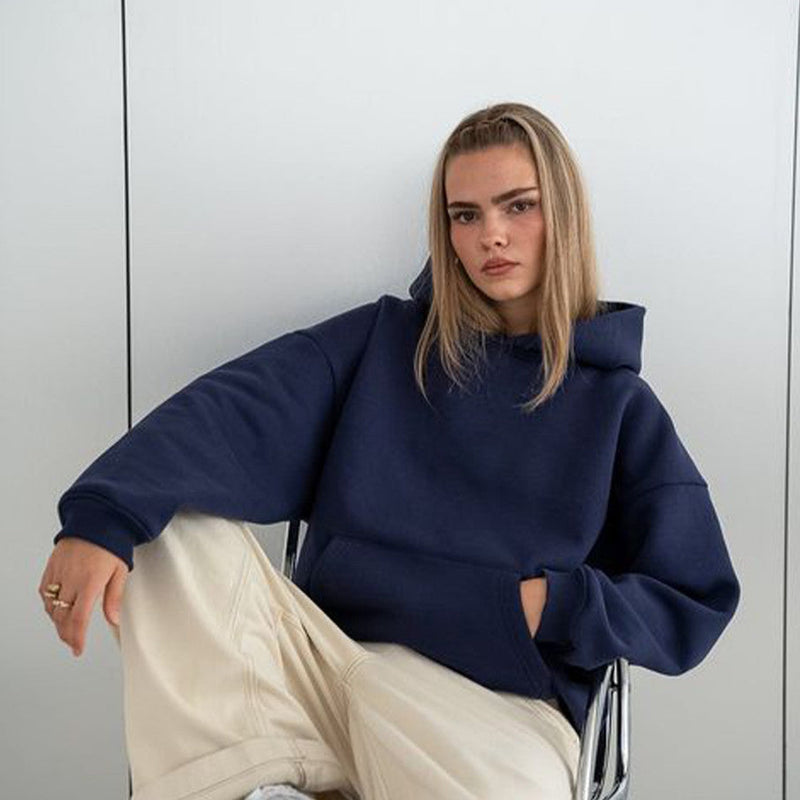 Oversized Navy Blue Hoodie for Women
