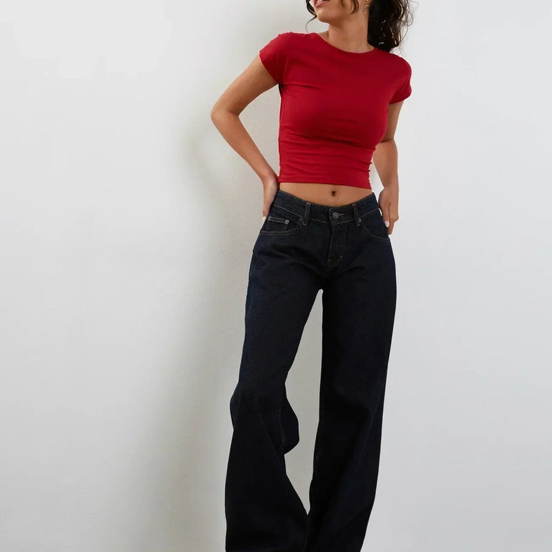 Essential Red Crop Top | Baby Tee