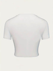 Cherry Graphic Baby Tee – White Crop Top