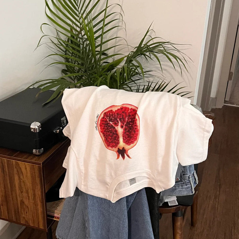 Pomegranate Print Baby Tee for Women