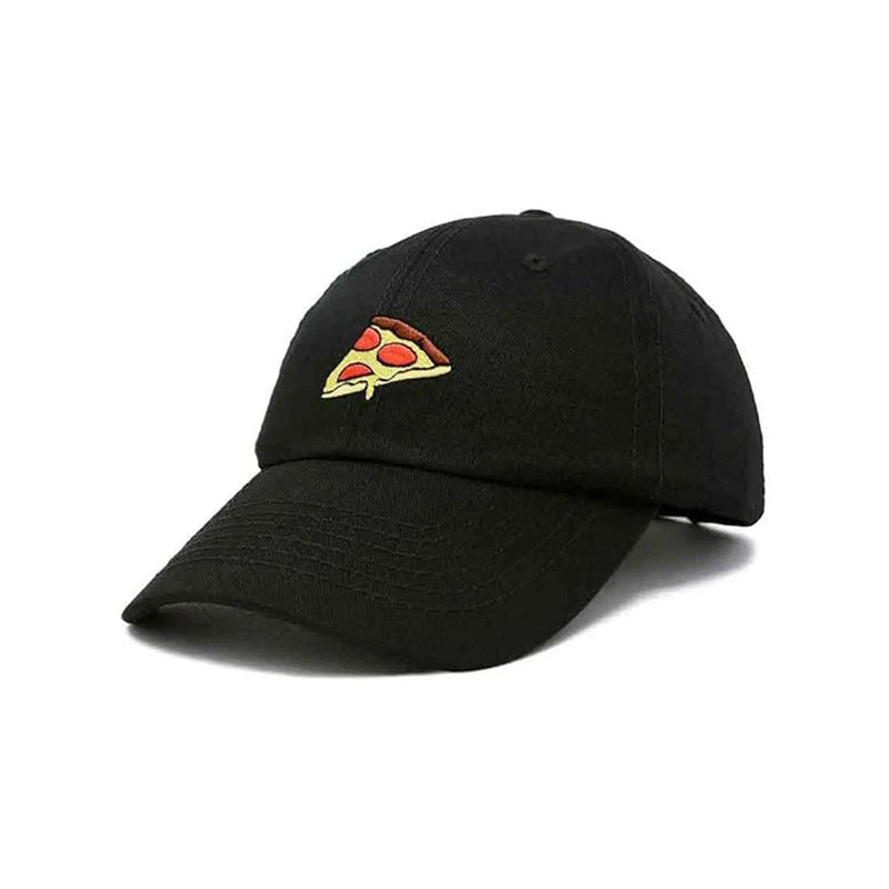 Black Embroidered Pizza Hat 