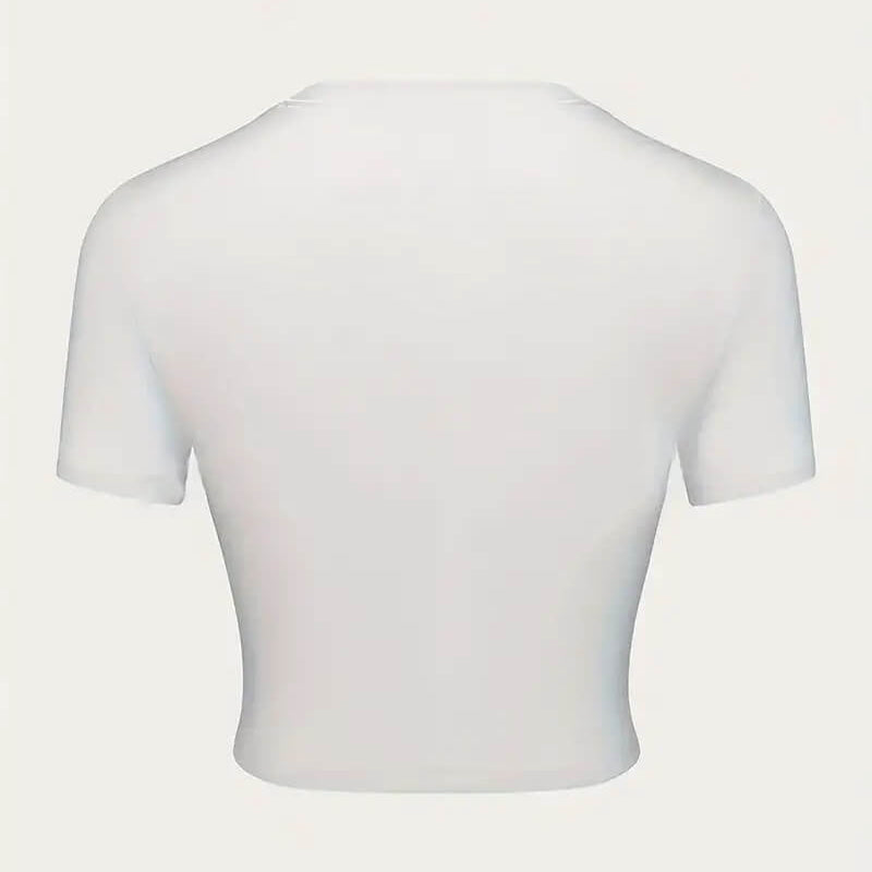 Cherry Graphic Baby Tee – White Crop Top