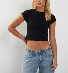 Black Crop Top for Women 