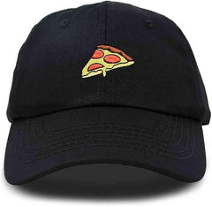 Black Embroidered Pizza Hat 