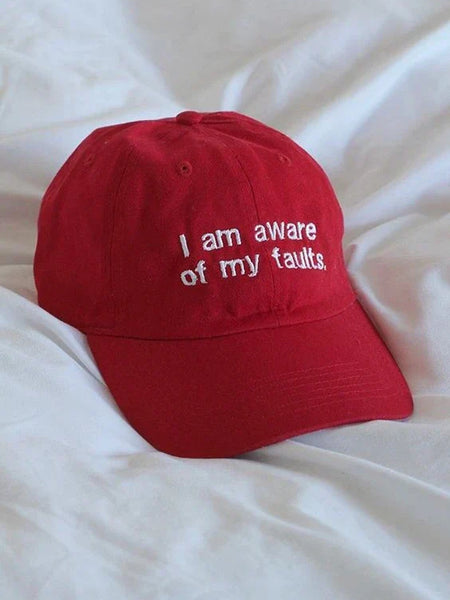 I’m Aware of My Faults Red Cap – Bold Hat for Gen Z