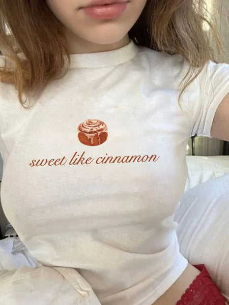 Sweet Like Cinnamon Baby Tee | Crop Top