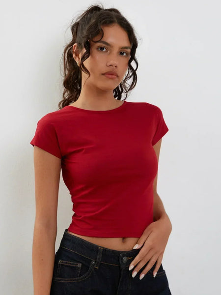 Essential Red Crop Top | Baby Tee