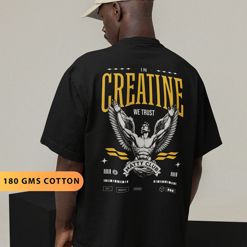Black Oversized Creatine Gym T-Shirt