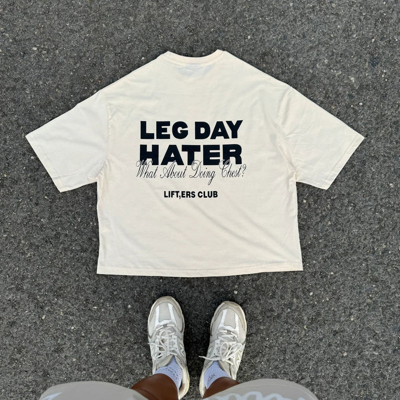 Oversized “Leg Day Hater” Gym T-Shirt for Men & Women