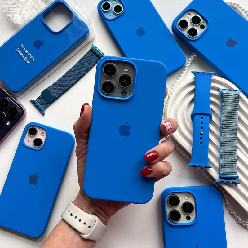 Mediterranean Blue iPhone Back Cover – Premium Silicone, Shock-Resistant & Lightweight